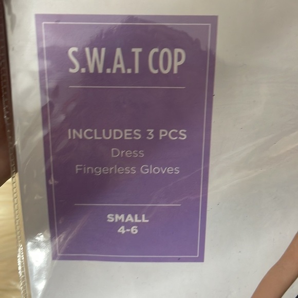 Girls 3 piece SWAT cop police woman black navy Halloween costume sz S cop woman - Picture 6 of 16